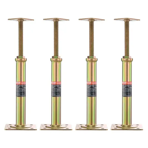 VEVOR 4PCS Tough Adjustable Floor Jack Posts, Q235 Steel with Base Plates, 11.6"-16" Height, 29.46-40.64cm Lift Range, 2500lbs/1134kg Load Capacity, Simple Operation Lifting Support Perfect for Heavy Lifting & House Floor Leveling Hardware Tool