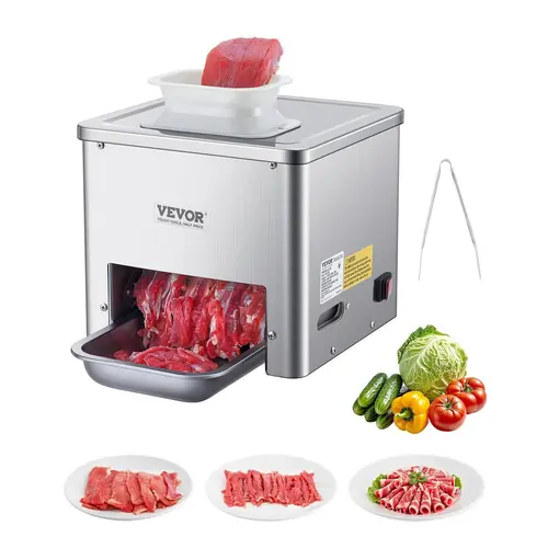 VEVOR 550W Motor Electric Meat Cutter Machine, Stainless Steel Commercial Sturdy Meat Slicer with Adjustable Metal-Nylon Handles, 1780 RPM for Kitchen Use
