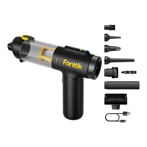 【DealsForYouDays】Fanttik Slim V10 Mix Compact Cordless Car Vacuum Cleaner, 4-in-1 Handheld Air Duster with Color Smart LED Display, 16kPa Suction, 515g Mini Keyboard Vacuum, Tools and Gadgets, Car Cleaning Kit, Batteries, Father's Day Office Desk Gift