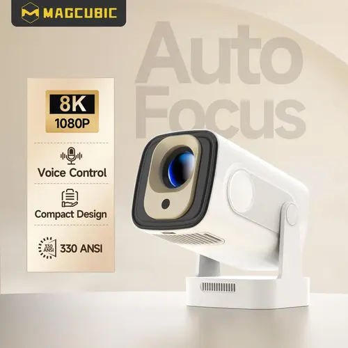 [US warehouse] Magcubic HY310 Auto Focus Projector 330ANSI 8K Videosource Supported Native 1080P BT5.4 Android 14 WIFI6 60Hz Reflash Allwinner H726 180° Flexible Rotating Built-in Speaker Portable Home Cinema #tiktokshopstockup