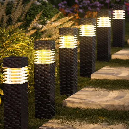 FLACCHI 6 Pack Solar Pathway Lights Outdoor Waterproof, Landscape Lighting for Garden Yard Lawn Decor