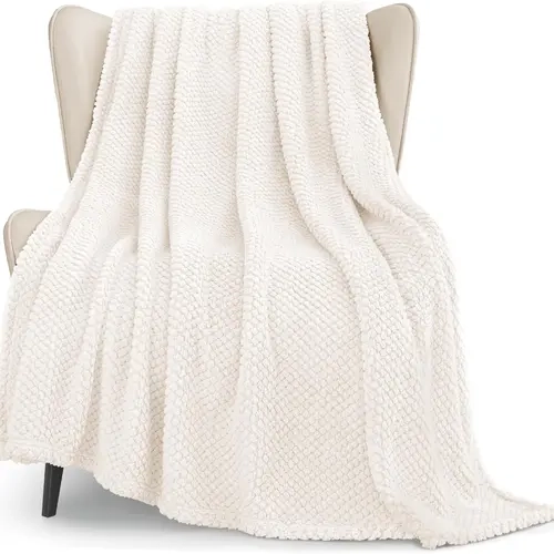 【Fall Deals For You】Whale Flotilla King Size Fuzzy Fleece Blanket for Bed, 90x104 Inch Fluffy Warm Soft Jacquard Blankets for All Season, Lightweight and Cozy