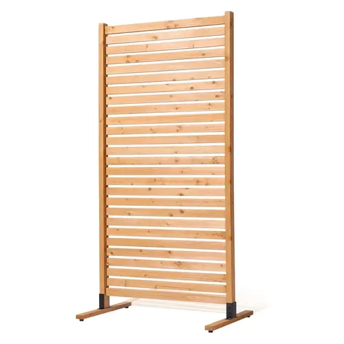 VEVOR Wooden Freestanding Privacy Screen Room Divider Frame, 36"x76" Minimalist Wood Room Divider with 25 Wooden Slats, 5 Long Bolts, 2 Top Crossbars & 2 Ground Stakes, Indoor/Outdoor for Patio, Porch