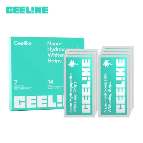 CEELIKE Oral Coconut Teeth Whitening Strips - 1-Pack 14 Pieces 7-Day Treatment, Antibacterial Enamel-Safe Stain Removal Formula, Teethbrightener for Quick Whitening & Instant Pearly Whites