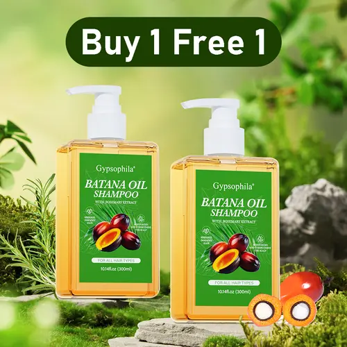 Gypsophila Batana Oil & Rosemary Thickening Haircare Shampoo (300ml) - Sulfate-Free Nourishing Cleanser for Women, Gentle Daily Use, Reduces Hair Loss, Repairs Damage, Boosts Volume, Silky Results, Batana Oil Hair Growth Support, Buy 1 Get 1 Free Product