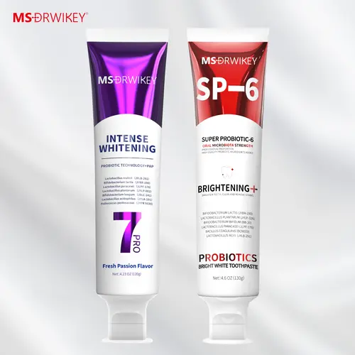 MSDRWIKEY SP-6 & SP-7 Pro Dual-Action Probiotic Toothpaste Pair (4.23 oz Each) - Adult Dental Care Toothpastes, Anti-Bacterial, Brightening, Enamel Repair, Oral Microbiota Support, Fresh Breath, At Home Dental, Pearly Whites