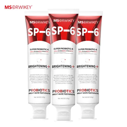 MSDRWIKEY Peppermint Flavored Probiotic Toothpaste Multi-Pack - Dental-Friendly Toothpastes for Oral Microbiota, Daily Care, Breath Care, Bad Breath Oral Freshening, Enamel Protection, Teeth Whitening, Bright Smile
