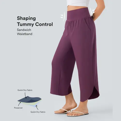 Halara Breezeful™ High Waisted Tummy Control Split Hem Quick Dry Resort Pants with Pockets