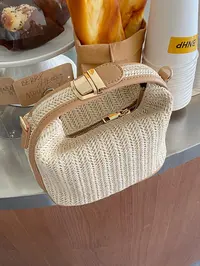 Women's Fashionable Straw Woven Shoulder Bag, Casual Versatile Zipper Classic Flap Crossbody Bag for Daily Use, Trendy All-match Commuter Bag, Crossbody Clutch Bag