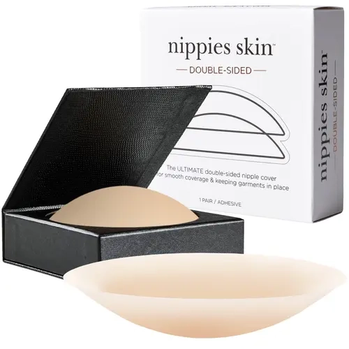 Nippies Women's Double-Sided Sticky Nip Covers Bra Inserts & Padding - Skin-Friendly Reusable Strap-Free Areola Concealment - Stay Put for Backless Dresses, Gym Wear (One Size)