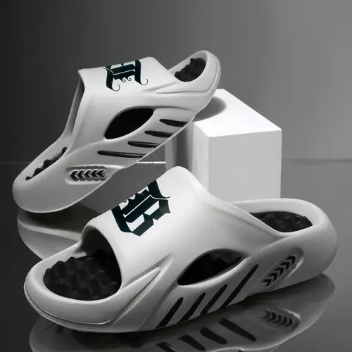 Men's Cloud Slides - Thick-Sole, Non-Slip, Cushioned Sporty Slippers, Summer Indoor-Outdoor Beach Walking Shoes for Boys,father'sdaygifts