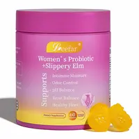 LEEFAR Her Juicy Feminine Probiotics Gummies- All in One Solution with Slippery Elm and Prebiotics&Lactobacillus Probiotic Blend for Women's pH Balance and Dryness - Hawaiian Pineapple Gummies 60 Counts