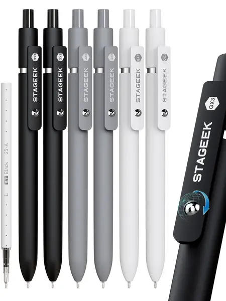 Black Gel Pens, 12Pcs 0.7mm Gel Pens Fine Point with 3 Extra Refills, Quick Dry Retractable Gel Pen Set, Smooth Writing Pens for Office Work, Note Taking, Black Ink Pens for Men Women,Ballpoint Pen for Student Stationary College Essentials,Teacher(Black)
