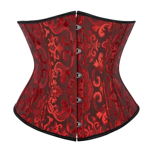 Women's Cute Floral Underbust Lace-Up Boned Corset Top - Plus Size Waist Trainer Shapewear, Comfortable, for Christmas, Thanksgiving, Party Outfits, Romance, Fantasy Events, Style 9427-D2