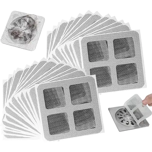 30PCS Disposable Floor Drain Mesh Sticker Bulk Pack – Bathroom Stopper Hair Catcher Filter, Strainer Drain Protectors for Bathtub, Shower & Sink, Self-Adhesive Peel & Stick, Prevents Clogs & Odors, Easy to Replace, Keep Drains Clean & Flowing