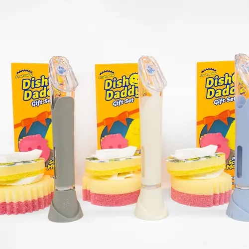 Scrub Daddy Dish Daddy Multicolor 3 Count Dish Washing Wand and Attachments Gift Set