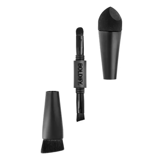 BOLDIFY 4-Ended Hairline Powder Tool Set - 4-in-1 Design Haircare Cosmetic, Compact, Vegan, Cruelty-Free, Durable, Hypoallergenic, with Switch Tips, Sponge Tip, Small Angled Brush, Inner Pieces for Effortless Styling, Root Touch-Up, Everyday Use