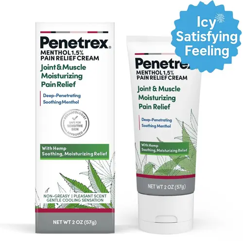 Penetrex Joint & Muscle Moisturizing Pain Relief Cream with Hemp & Menthol, 2 Oz.