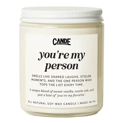 C&E Craft Co. "You're My Person" Vanilla Soy Candle - Handmade Best Friend Gift, Girlfriend Gift