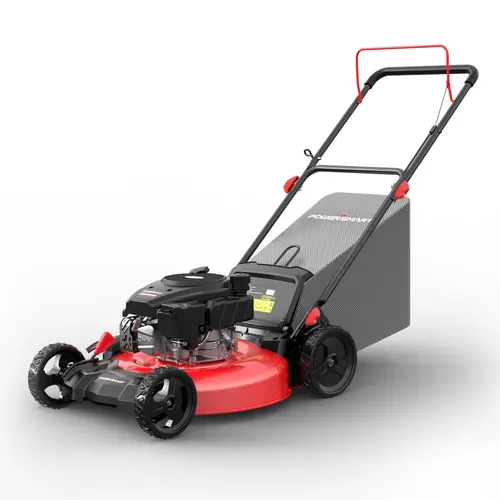 PowerSmart 18-Inch 3-in-1 144cc Gas Lawn Mower (DV8618P) & 21-Inch Heavy-Duty Blade (DV8621P), 144cc OHV Engine, 6 Cutting Positions, All-Steel Deck, Foldable Design, 3-in-1 Mode (Mulch/Side-Discharge/Bagging)
