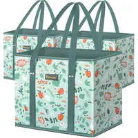 3-Pack Reusable Grocery Bags – Heavy-Duty Foldable Shopping Totes with Reinforced Bottom, Extra-Long Handles & Water-Resistant Fabric – Compact Eco-Friendly Bags for Groceries, Travel, or Market Trips