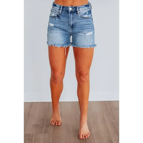 Nora Risen Shorts - Medium Wash