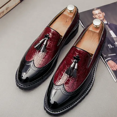 Ubetif Men's Minimalist Basic PU Leather Lightweight Pointed Toe Slip-On Loafers - Business Formal Shoes, Business Casual Shoes for Office, Wedding