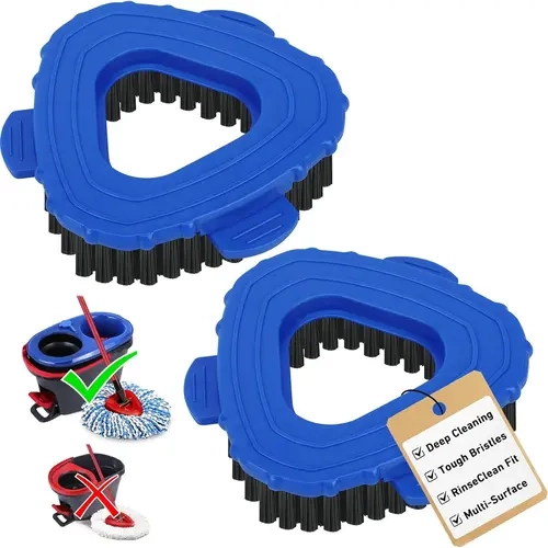 For O-Cedar RinseClean 2-Tank System Nylon Scrub Brush Head Replacement - 2PC Spin Mop Heads for Deep Clean Bathroom/Kitchen Household Essentials