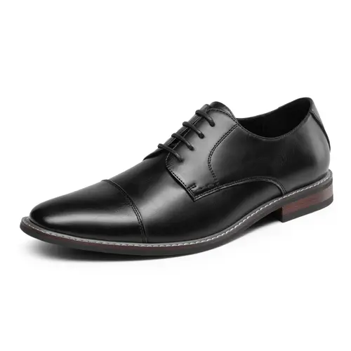 BRUNO MARC Men's Formal Vegan Leather-Covered Oxfords - Faux Leather Lace-Up Shoes with Comfortable Arch Support, Solid Rubber Sole, Closed-Toe Fit for Work, Business, Wedding (TikTok Shop Back to School)