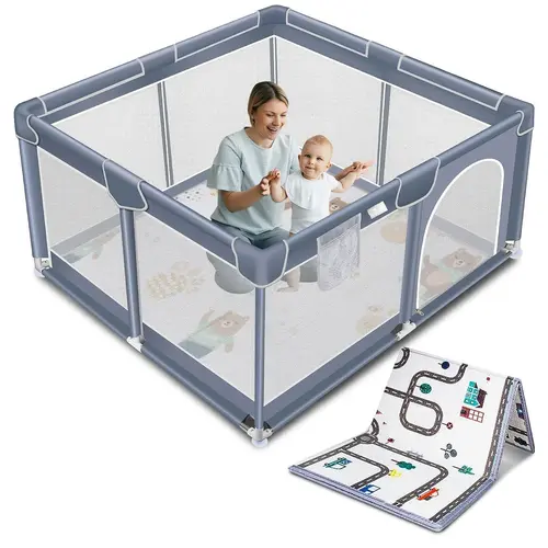 Baby Playpen with Anti-Slip Mat, Indoor&Outdoor Playard Kids Activity Center with Gate,Sturdy&Safety Baby Fence,for Infants & Toddlers Fall Deals For You