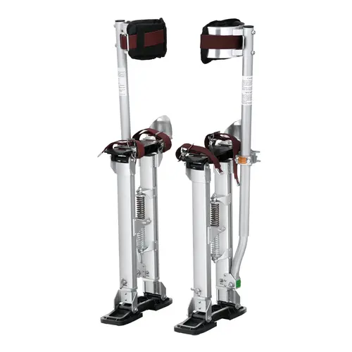 【toolupgrade】VEVOR High-Strength Lightweight Aluminum Alloy Drywall Stilts, 18-30 in Adjustable Height, 228 lbs Capacity, Protective Knee Pads, Dual Shock-Absorbing Springs, Non-Slip Design for Home Decoration, Sheetrock Taping【Silver】