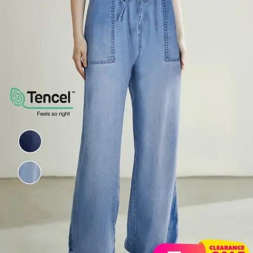 Women's Thin Loose Adjustable Drawstring Pants, Casual Style, All Seasons, Plain Pattern, Comfortable and Stylish