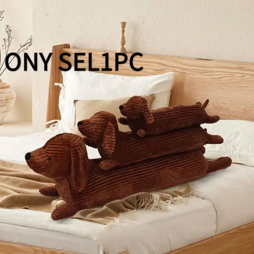Cute Dog Design Stuffed Toy, Long Dog Body Pillow, Soft & Durable Throw Pillow, Cuddly Stuffed Animal Gift for Dog Lovers & Home Decoration, Cute Stuffed Animals #GLOBAL PICKS