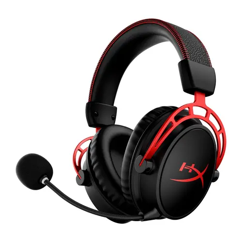 HyperX Cloud Alpha Wireless Over Ear Gaming Headphones - PC Headsets with 300-Hour Battery Life, Spatial Audio, Memory Foam & Leatherette Cushions, Dual Chamber Drivers, Noise-Canceling Detachable Mic, Durable Aluminum Frame for PC/Laptop