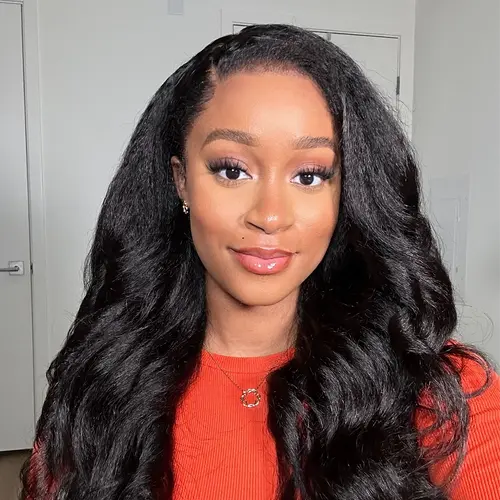 [3 In 1 Half Wig] OQ HAIR Kinky Straight Half Wig Yaki Straight Wavy Easy Wear Go Wig No Glue With Drawstring Invisible Hairline Butterfly Cut Human Hair Glueless Wigs #TikTokShopFallDealsForYou