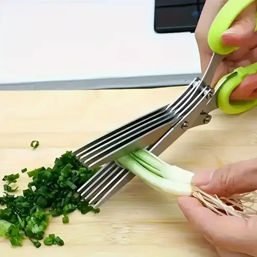 Silver Rust-Resist Steel Modern 5-Layered Portable Kitchen Scissors - Durable Cutting Utensil with Protective Cover, Built-in Cleaner, Ergonomic Compact Design, Can Opener, Nutcracker, Bottle Opener for Home Cooks (Kitchen Accessories, Cooking Tools)