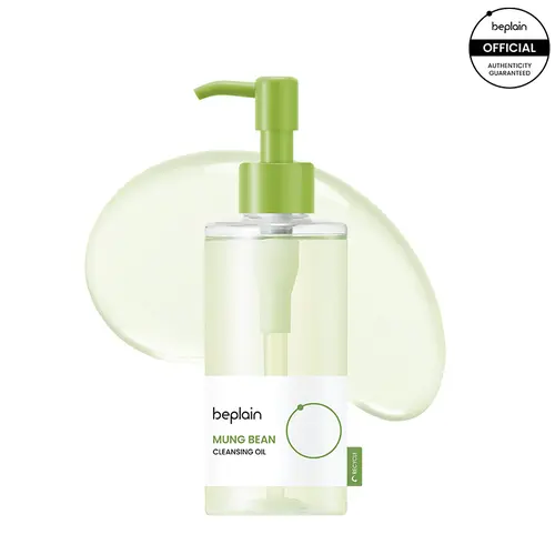 Beplain Mung Bean Hydrating Cleanser & Moisturizing Makeup Remover (200ml/230g) - Oil-Based Skin Care, Gentle Around Eyes, No Stinging, Exfoliating, Blackhead-Removing with Allantoin, Panthenol, 2-Hexanediol, Lightweight, Unscented for Sensitive Skin