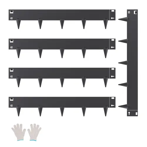 VEVOR Galvanized Steel Landscape Edging Border (5 Packs, 39x4in) - Outdoor, Rust-Resistant, Flexible Gardening Fencing with 1 Pair of Installation Gloves, Manual, Interlocking Pieces for Quick Setup, Durable Yard Use, Neat Garden Bed Definition