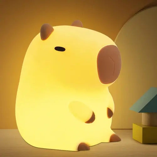 COOLGIFT MART Cartoon Capybara USB-Rechargeable Touch Control Portable Night Lamp - Decor for Bedroom, Room Decor, Quirky Gifts, Whimsical Gifts, Home Goods