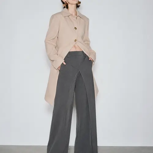URBAN REVIVO Women's Charcoal Casual Fashion Pants - Normal Type, Elastane-Polyester Blend, Comfortable Stretch, Carrot Fit, Tapered Hem, for Minimalist Professionals, Cold Wash, Do Not Bleach, Style UIR640001