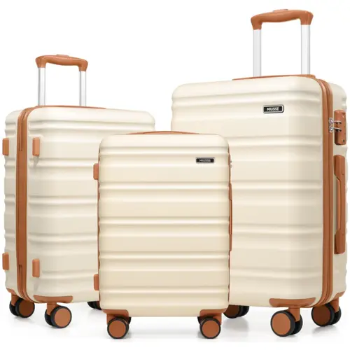 Miusse 3-Piece Luggage Set 20"/24"/28" Hardside Suitcases with Double Spinner Wheels TSA Lock Lightweight Durable Travel Luggage Set #Summervibes