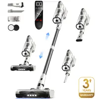 120V Smart Cordless Upright Stick Vacuum Cleaner - 600W 50KPa Powerful Suction, Portable Multi-Head Handheld Brushless, LED Touchscreen, Anti-Tangle Brush, 60 Mins Runtime, Self-Standing, 3-Year Warranty for Pet Hair, Hardwood Floors, Portable Vacuum Clea