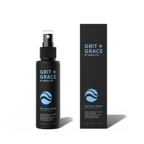 Aberlite Grit+Grace Sea Salt Spray for Men & Women Beach Look - Hair Texture Styling Product for Beach Waves - Curly & Wavy Hair Texture Spray