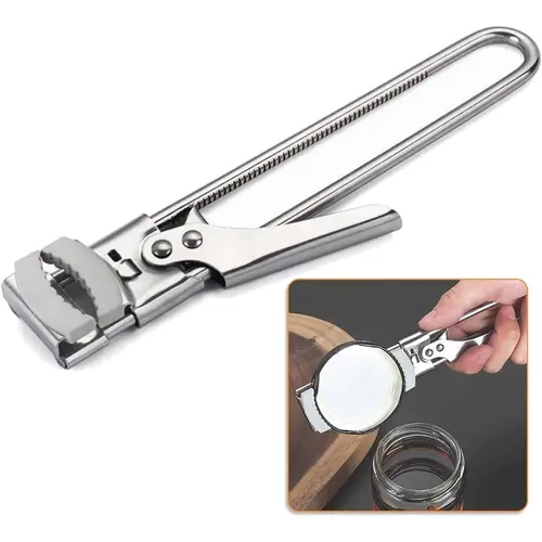 9-In Stainless Steel Kitchen Can Opener Utensil – Arc Handle with Upgraded Bottle Opener Extension, Non-Slip Pad, Smooth Surface, One-Handed Manual Tool for Weak Hands, Fits Any Lid Size, Durable Rust-Proof, Essential Kitchen Gadget for Daily Use
