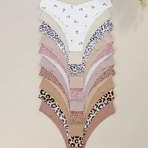 【Black Friday】Women's Assorted Floral, Heart, and Leopard-Print Panty Set, Available in 3, 4, 6, 7, 8, 10, or 12 Pieces, Comfortable Underwear Designed for Everyday Wear Year-Round