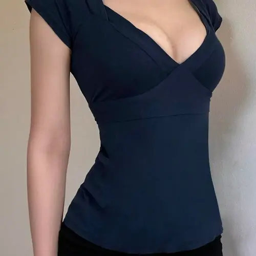 Women's Plain Basic Tee, Casual Short-Sleeve T-Shirt, Ladies' Summer Clothes for Daily Wear, Casual Chic Top, Top