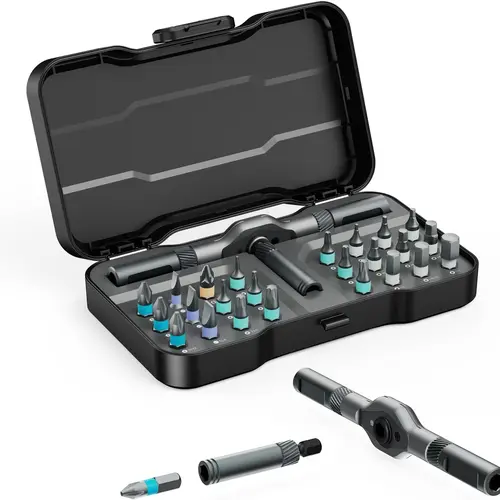 SEESE 24-in-1 Magnetic Screwdriver Set, S2 Steel Precision Ratchet Screwdriver Kit, Multi-Function Repair Tool with Detachable Handle for Various Tasks Holiday gifts, Halloween gifts
