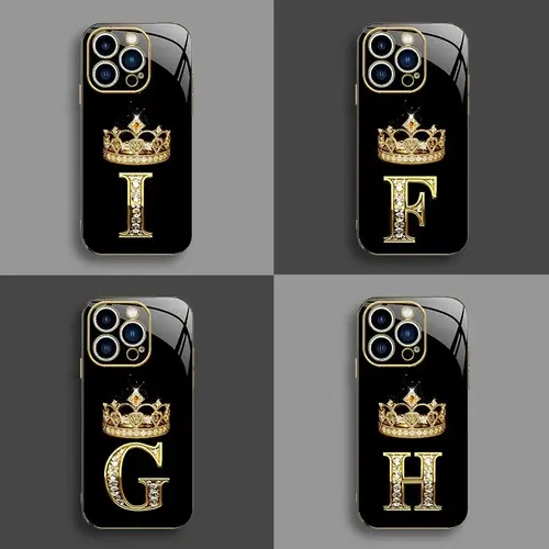 Crown Electroplated Gold Edge Smartphone Case for iPhone 14 Pro Max - High-End, Business-Simple, Explosion-Proof, Anti-Fall, Anti-Fingerprint, Affordable Handheld Cellphone Protection for Devices-888