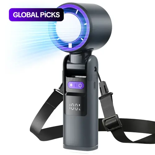 Portable Handheld Turbo Fan, 5-Speed High-Speed Mini Personal Fan with 4000mAh Rechargeable Battery, Cooling Hand Fan for Summer Travel, Beach Vacation, Gifts for Women and Men #GLOBAL PICKS