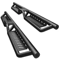 Running Boards fits 2019-2026 Chevy Silverado/GMC Sierra 1500 Crew Cab, 2020-2026 2500HD 3500 HD, Black Powder Coated Nerf Bar with Two-Stair